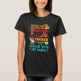 Chicken Wing Hot Dog And Bologna Chicken & Macaron T-Shirt