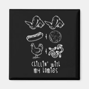 Chicken Wing Hot Dog And Bologna Shirt _1  Magnet