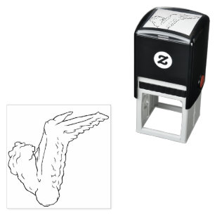 Chicken Wing Self Inking Rubber Stamp