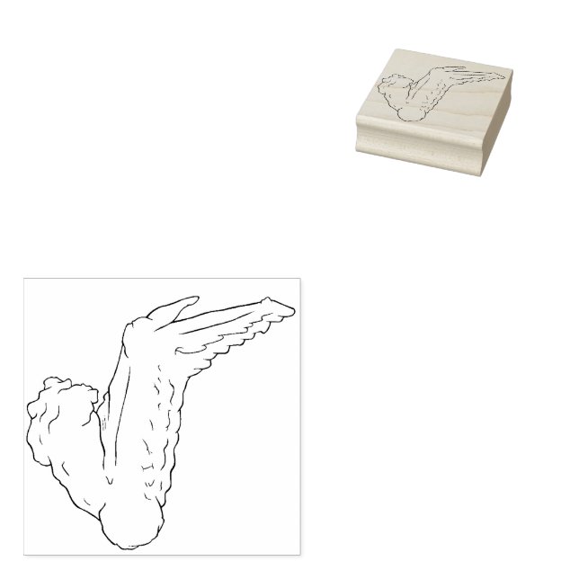 Chicken Wing Wood Art Stamp (Stamped)