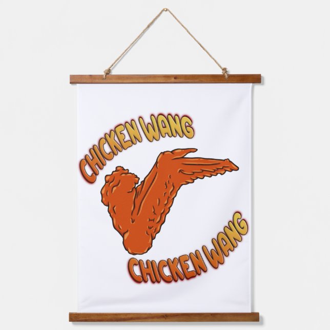 Chicken Wing Wood Topped Wall Tapestry (Front)