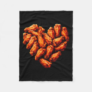 Chicken Wings Are My Valentine Heart Funny Valenti Fleece Blanket