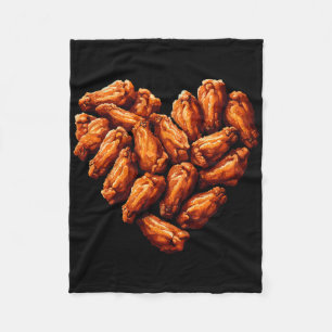 Chicken Wings Are My Valentine Heart Funny Valenti Fleece Blanket
