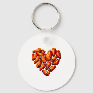 Chicken Wings Are My Valentine Heart Funny Valenti Key Ring