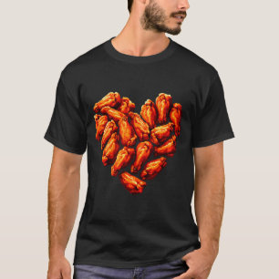 Chicken Wings Are My Valentine Heart Funny Valenti T-Shirt