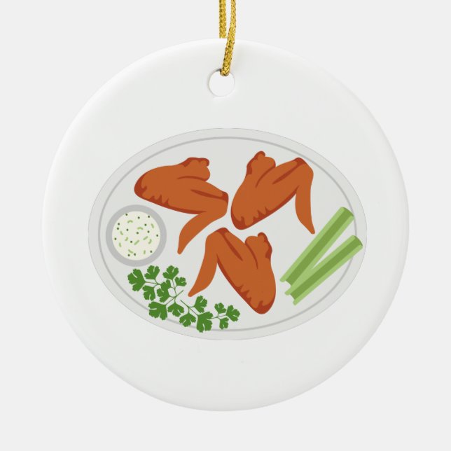 Chicken Wings Ceramic Tree Decoration (Front)