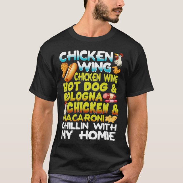 Chicken Wings Chicken Wings Hot Dog & Bologna Chic T-Shirt (Front)