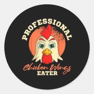 Chicken Wings Eater Retro Vintage Barbeque Buffalo Classic Round Sticker