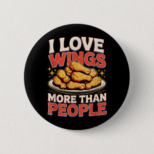 Chicken Wings Fun Bbq Scy Wings 6 Cm Round Badge