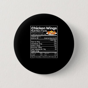 Chicken Wings Nutrition Fact Funny Thanksgiving Ch 6 Cm Round Badge