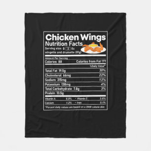 Chicken Wings Nutrition Fact Funny Thanksgiving Ch Fleece Blanket