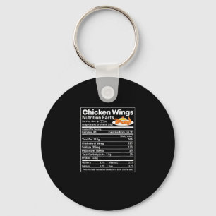 Chicken Wings Nutrition Fact Funny Thanksgiving Ch Key Ring