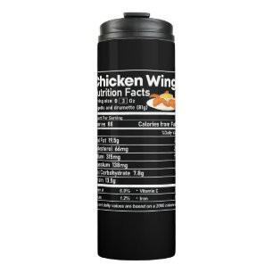 Chicken Wings Nutrition Fact Funny Thanksgiving Ch Thermal Tumbler