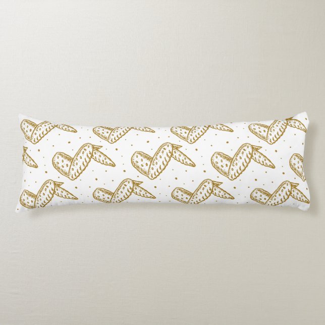 Chicken Wings on Polka Dot Background Body Cushion (Front)