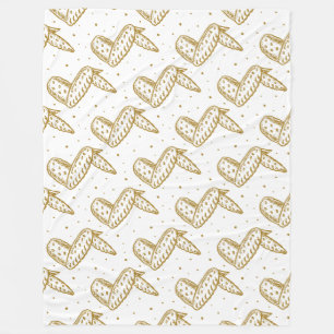 Chicken Wings on Polka Dot Background Fleece Blanket