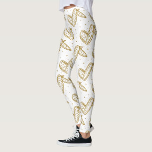 Chicken Wings on Polka Dot Background Leggings