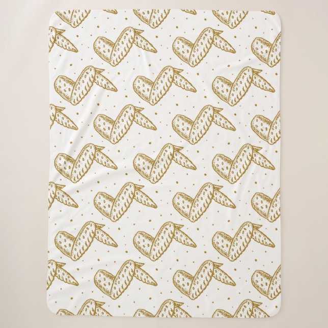 Chicken Wings on Polka Dot Background Sherpa Blanket (Front)