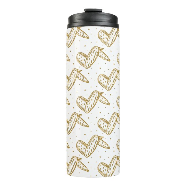 Chicken Wings on Polka Dot Background Thermal Tumbler (Front)