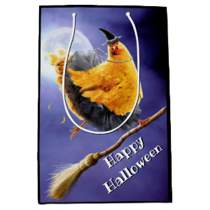 Chicken Witch on Broomstick Medium Gift Bag