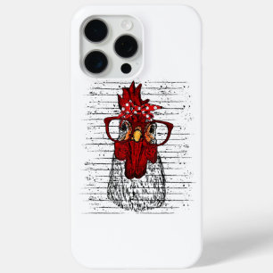 Chicken with bandanna headband and glasses cute iPhone 15 pro max case