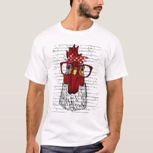 Chicken with bandanna headband and glasses cute T-Shirt