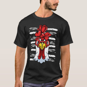 Chicken With Bandanna Headband T-Shirt