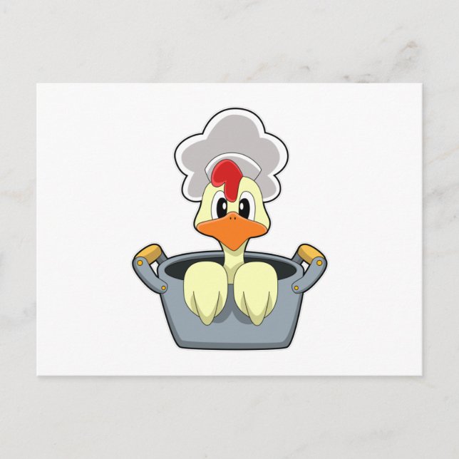 Chicken with Cooking pot Postcard (Front)