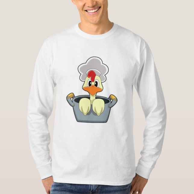 Chicken with Cooking pot T-Shirt (Front)