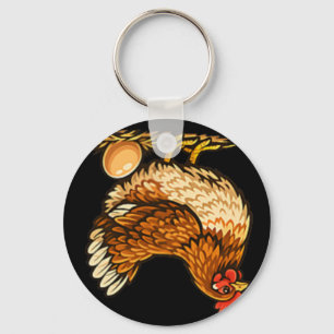 Chicken With Egg Design Chicken Holder Hen Farm Gi Key Ring