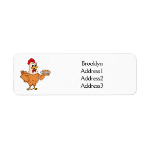 Chicken with eggs on plate cartoon