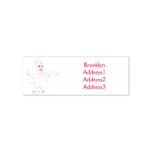 Chicken with eggs on plate cartoon self-inking stamp