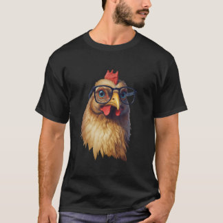 Chicken With Glasses Cute Poultry Lover Attitude T-Shirt