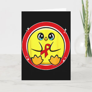 Chicken With Ribbon Heart Disease Awareness Month  Card