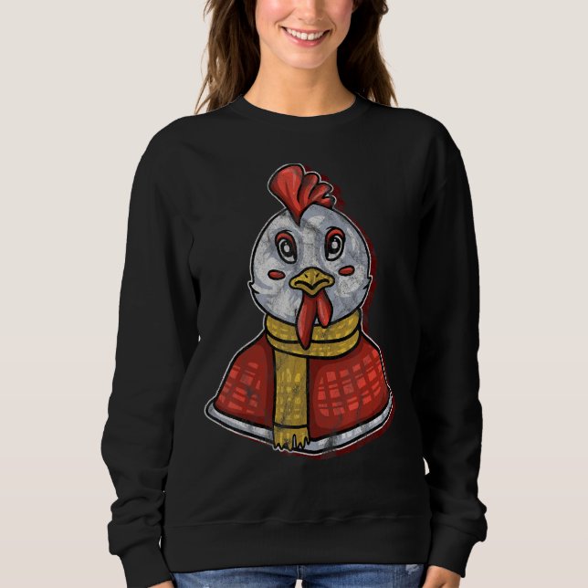 Chicken  Women Men Farm Hen Breeding Pantomime Sweatshirt (Front)