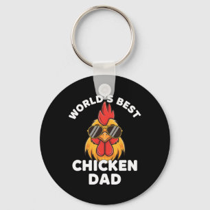 Chicken, World's Best Dad Cool Rooster Shades  Key Ring