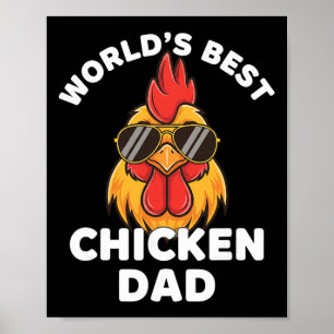 Chicken, World's Best Dad Cool Rooster Shades Poster
