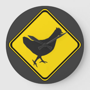 Chicken Xing! Large Clock