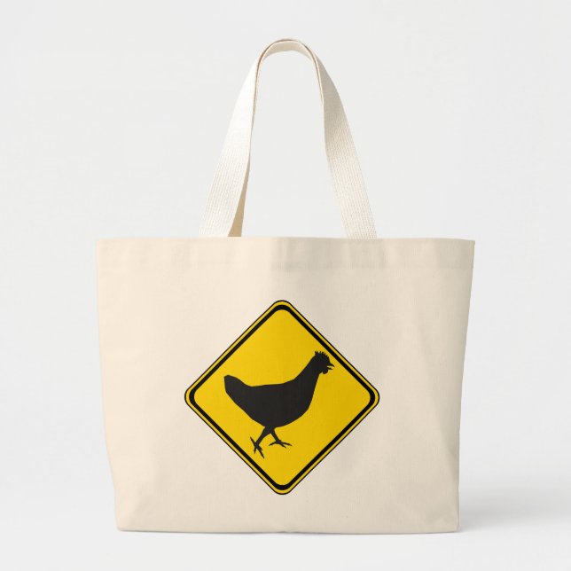 Chicken Xing! Large Tote Bag (Front)