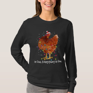 Chicken Xmas Lights I'm Fine Everything Is Fine Ch T-Shirt