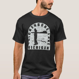 Chickenbone Lake Ice Fishing Michigan T-Shirt