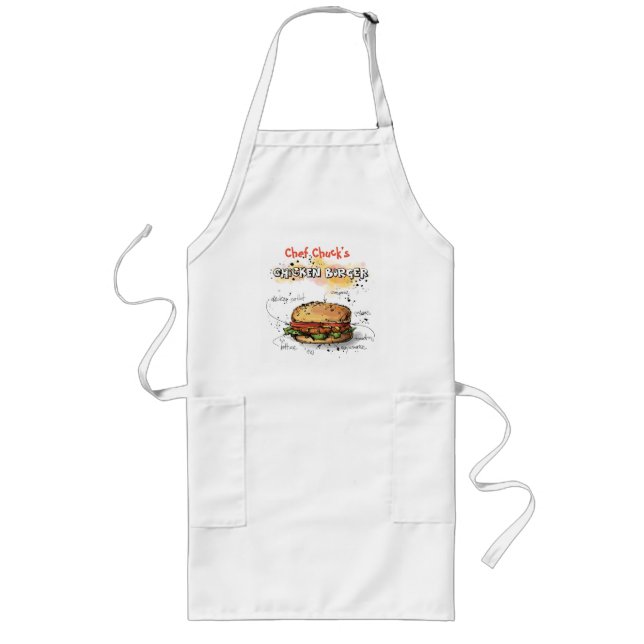 Chickenburger Art Personalised Grilling Apron (Front)