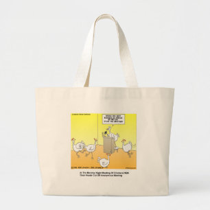 Chickenhead Anonymous Cartoon Gifts & Tees Large Tote Bag
