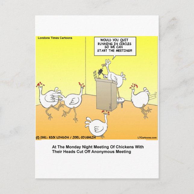 Chickenhead Anonymous Cartoon Gifts & Tees Postcard (Front)