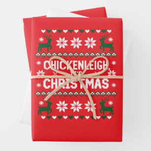 Chickenleigh Its Christmas Funny Xmas Chicken  Wrapping Paper Sheet