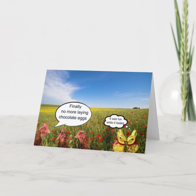 Chickens and Easter eggs Card (Front)