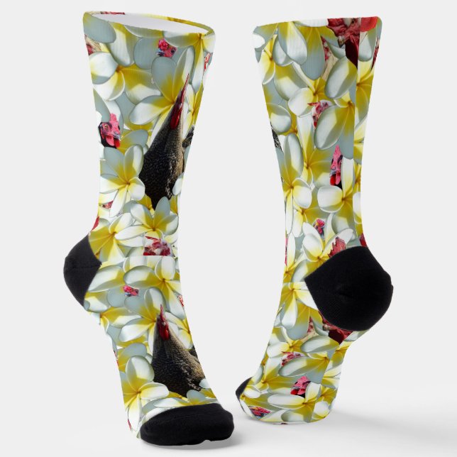 Chickens And Frangipanis, Crew Socks (Angled)