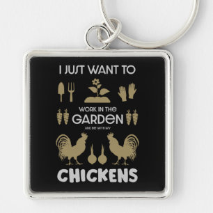 Chickens And Gardening Key Ring
