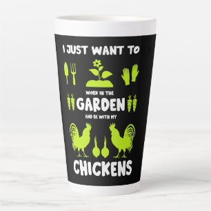 Chickens And Gardening Latte Mug
