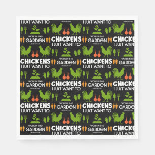 Chickens And Gardening Napkin