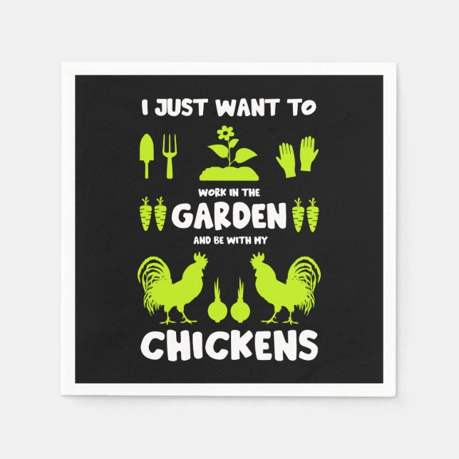 Chickens And Gardening Napkin (Front)